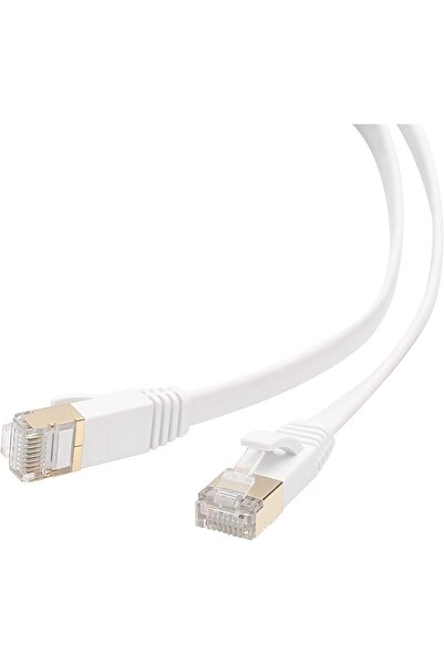 ZADO oriseey Cat7 Ethernet Cable White 1M High Speed 10Gbps 600MHz Flat with Gold Plated RJ45