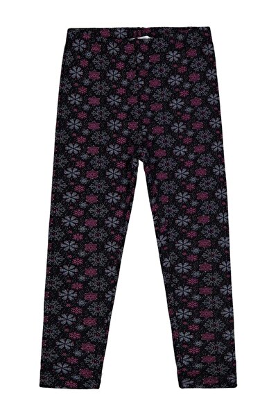 Civil Girls Snowflake Pattern 10-13 Years Old Leggings - Black 13-14 Years Old