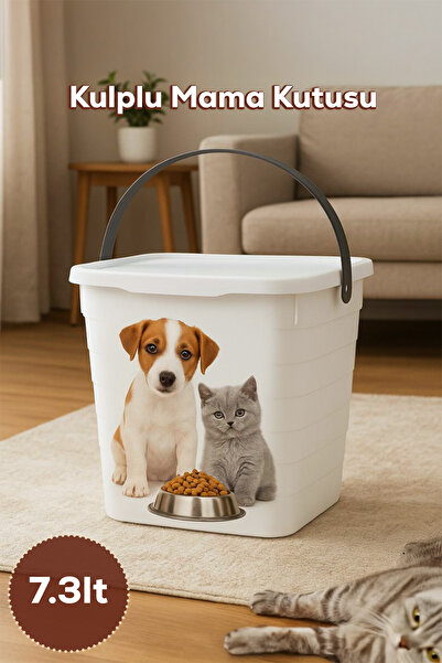 Porsima Kendinden Etiketli Çok Amaçlı Kedi Köpek Mama Kovası Kapaklı Saklama ...