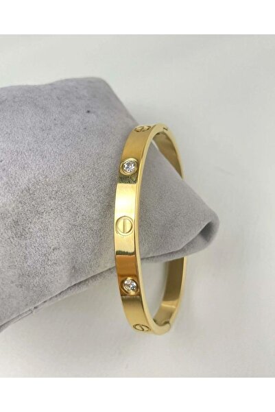 ANGELSS JEWELLERY سوار من نوع ماركة موديل ستون جولد (سوار من الفولاذ مرصع بحج...