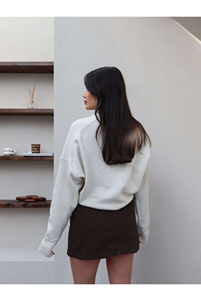 ESRAHELVACI Fusta din denim cu buzunar pentru acoperire