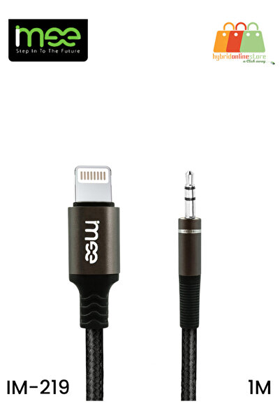iMee كابل صوت IM-219 Lightning إلى AUX مقاس 3.5 مم بطول 1 متر من النايلون الم...