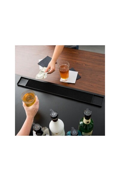 MG سجادة بار سوداء (3.1/2 بوصة × 24 بوصة / 9 سم × 60 سم)