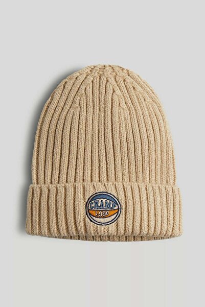 MOTHERCARE Beige Ribbed Beanie Hat