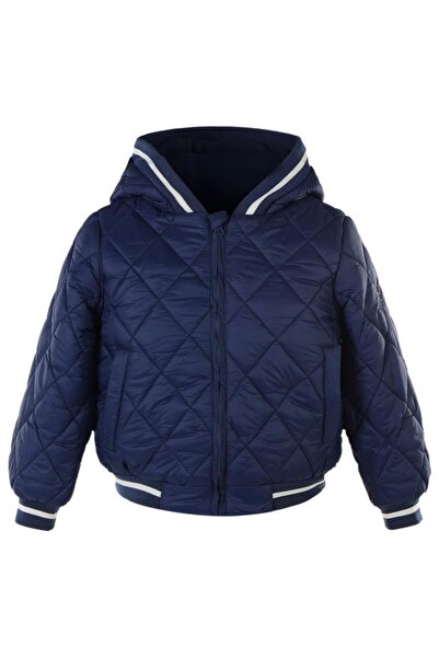 Civil Boys Ribbed Coat for Ages 2-5 - Navy Blue 3-4 Years