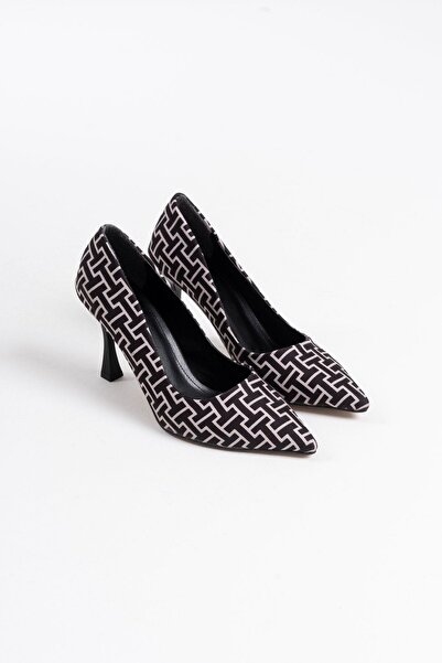 TRENDELLA Kelsey women's black patterned stiletto