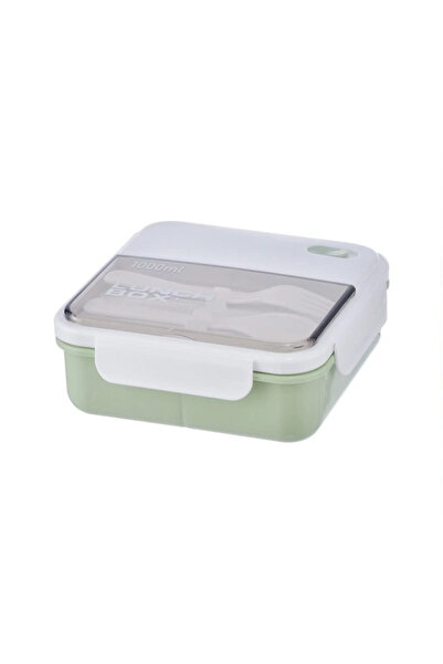 OEM 3-compartment children's lunch box with removable tray cutlery set