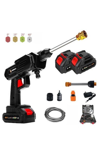 dalimag Aparat de spălat cu presiune fără fir HERRAX cu 2 baterii de 1200 mAh...