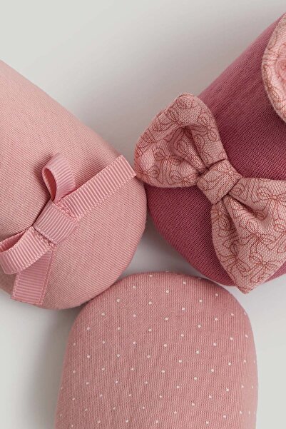 MOTHERCARE 3 Pack Pink Sock-Top Booties