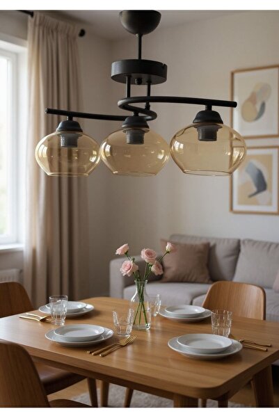 Ömür Avize mine sıyah kasa 3lu avıze