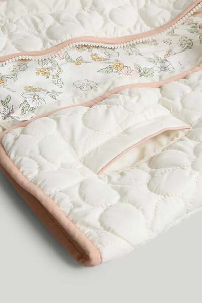 MOTHERCARE Cream Flower Quilted Jacket