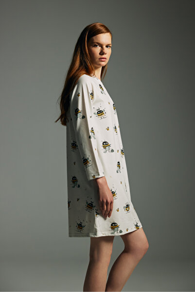 Hays Kadın Pamuklu Uzun Kollu Gecelik