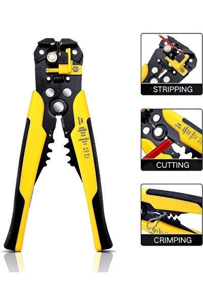 fulina Wire Stripper,AWG10-24 Professional Cable Stripper Plier 3-in-1 Hand Tool Self-Adjusting Cable Strip
