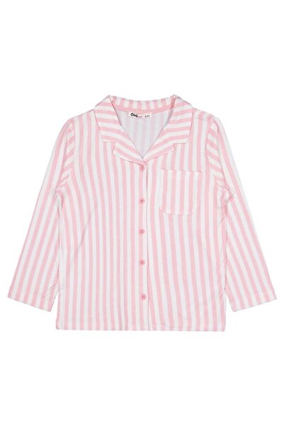 Civil Girls Striped 10-13 Years Old Pajama Set - Pink 10-11 Years Old