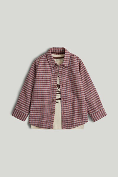 MOTHERCARE Brown Checked Shirt and T-Shirt Set