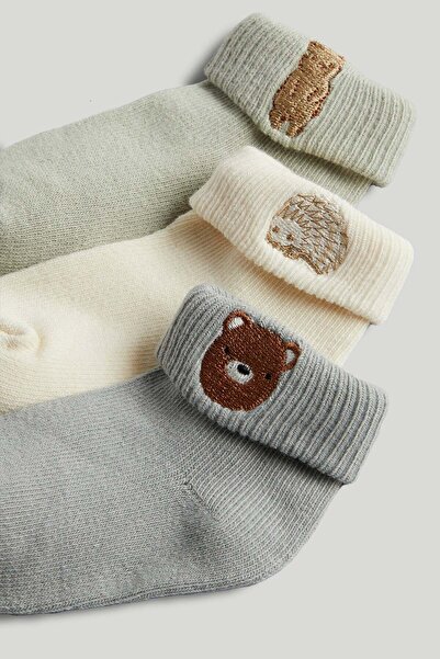 MOTHERCARE 3 Pack Terry Baby Socks