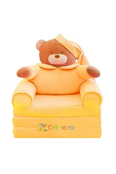 OEM Fotoliu extensibil de pluș, pliabil în 3 locuri - Sleepy Bear - 120 cm - ...