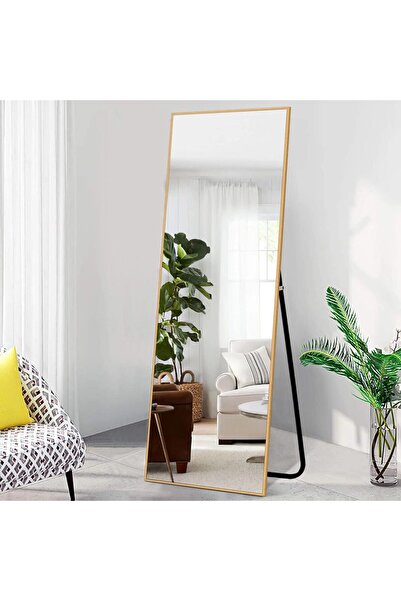 fulina Oversized Full Length Floor Mirror with Stand Bedroom Dressing Mirror Full Body Big Wall Mirror (Gol