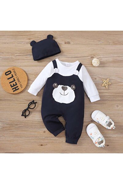 Panda salopă pentru bebeluși cu căciulă