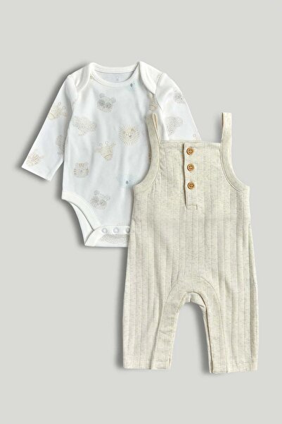 MOTHERCARE طقم ملابس رمادية مكون من سروال داخلي وبدلة جسم