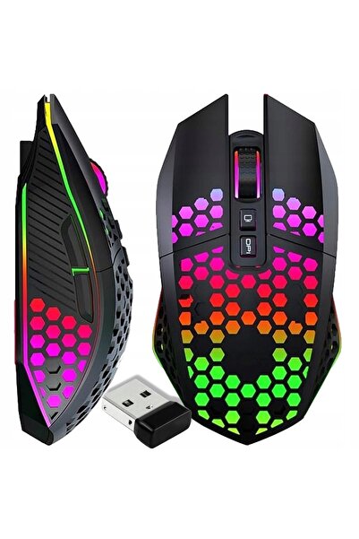 zola Ασύρματο οπτικό ποντίκι για παιχνίδια, 2,4 GHz, RGB, 800–1600 DPI, 8 μπάλες, μαύρο