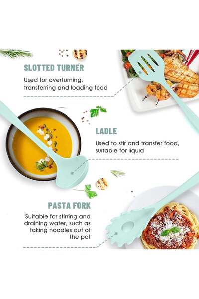 Arabest Silicone Cookware Set, 12 Pieces Kitchen Utensil Set, Non-Stick Heat Resistant Silicone, Stainless S