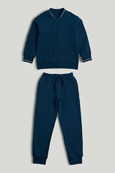 MOTHERCARE Blue Ribbed Bomber Jacket and Joggers Outfit