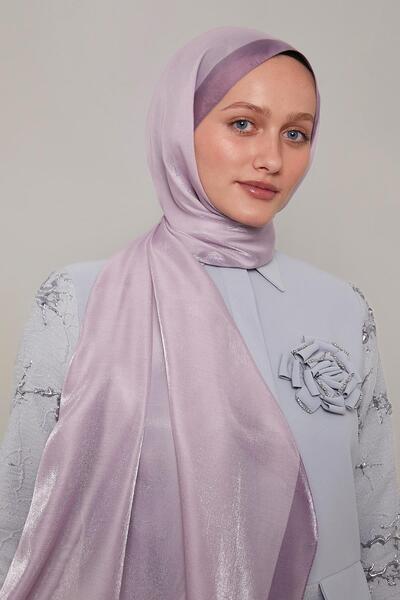 Levidor Lila Şerit Desen Kehribar Şal