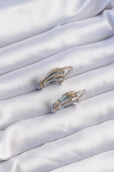 Skygo Brass Gold Silver Colored Flat Plate Hoop Earrings - Tj-Bkp9229