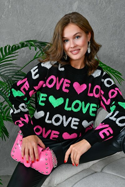 Noi Belis Pulover tricotat cu textura moale supradimensionat guler rotund AW25KZ0066