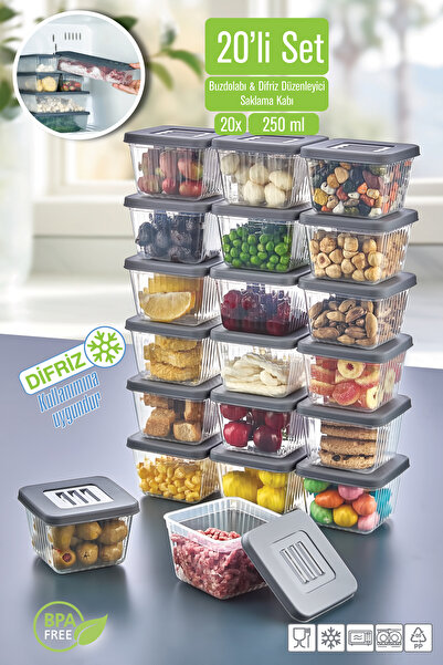 VİGENTİNO 20'li Difriz Et Suyu Saklama Kabı Buzdolabı Düzenleyici Organizer M...