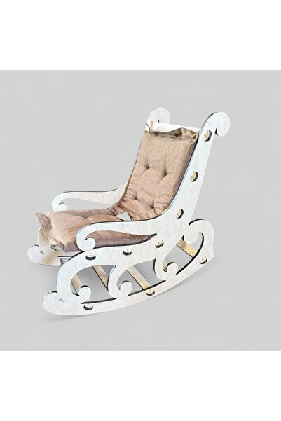golden team White wooden rocking chair with foam cushion – durable, easy to a...
