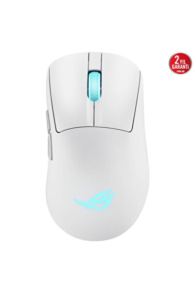 ASUS ROG Keris II Origin Beyaz Şarjlı Makrolu Optik Kablolu/Kablosuz Oyuncu Mouse