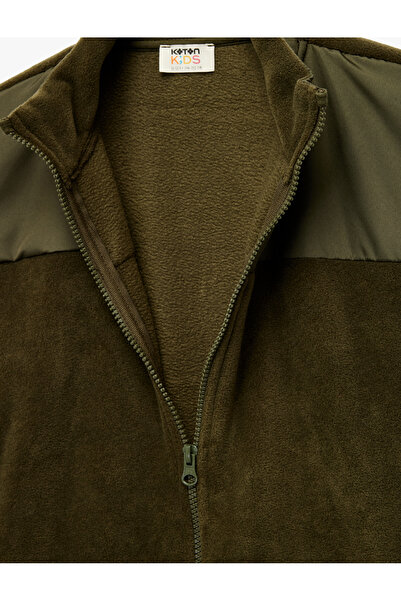 Koton Fermuarlı Uzun Kollu Dik Yaka Polar Sweatshirt
