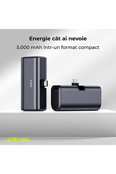 Voltres Baterie externă 5000mAh, 22.5W, USB-C