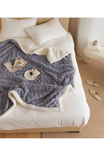 CHIRASO Cocolino CHIRASO Blanket, 200x230cm, Thick, with Fur on the Inside, Double Bed, Soft and Fluffy