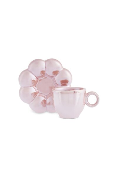 Karaca Bubble Pembe Lüsterli 2 Kişilik Kahve Fincanı 90 ml