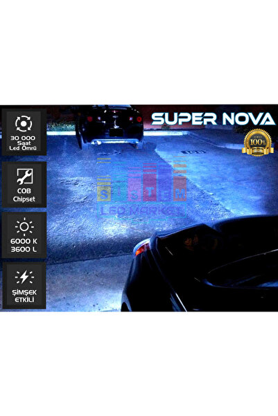 Sistem Led Market SuperNova Buz Mavi H1 Simsek Etkili Zenon COB Led Xenon Led...