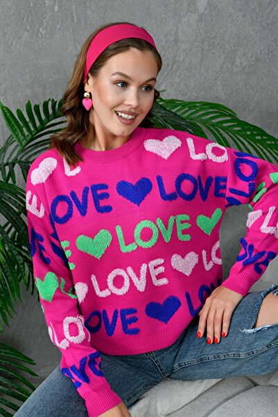 Noi Belis Soft Textured Oversized Crew Neck Knitwear Sweater Aw25Kz0066