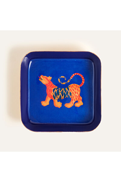 Zsa Zsa Zsu Nanpur Metal Dekoratif Tepsi 9x9x2 Cm Mavi