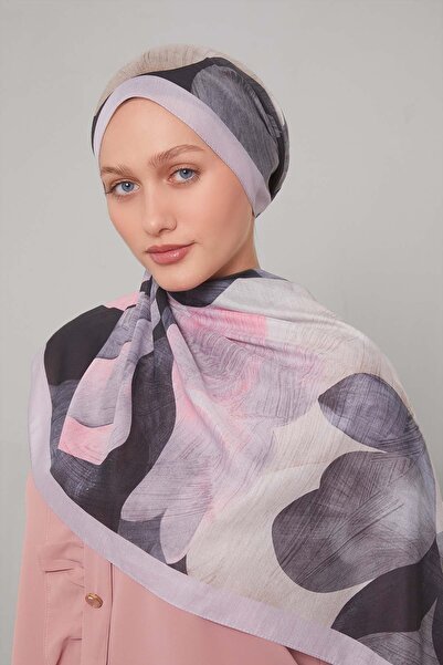 Levidor Lila Çiçek Desen Sport Şal