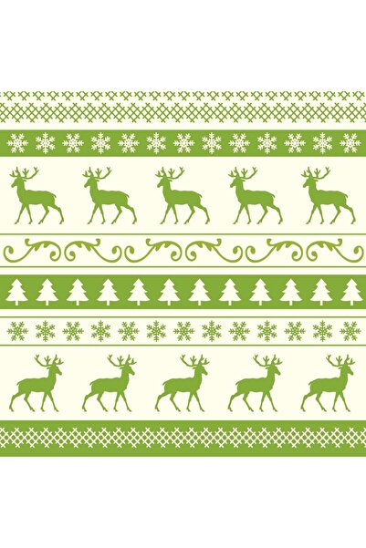 Mank Șervețele de masă festive Linclass - Basti (verde-crem) / 40 x 40 cm / 50 buc