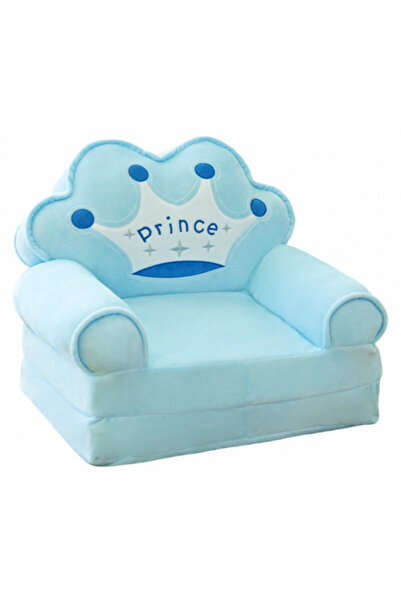 OEM Fotoliu extensibil Prince din pluș - 80 cm - Albastru