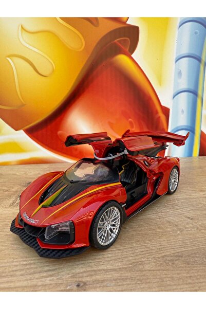 scntoys Hongqi S9 Red Model Car with Sound and Light Steam Emission Diecast Collectible Model Car