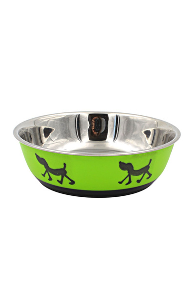 Gift Design Bol verde din oțel inoxidabil pentru apă/mâncare 17cm