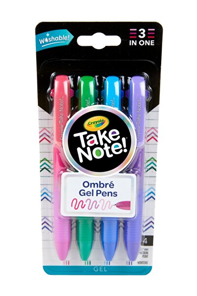 Crayola Take Note Washable Gel Pens Ombre 4 Count