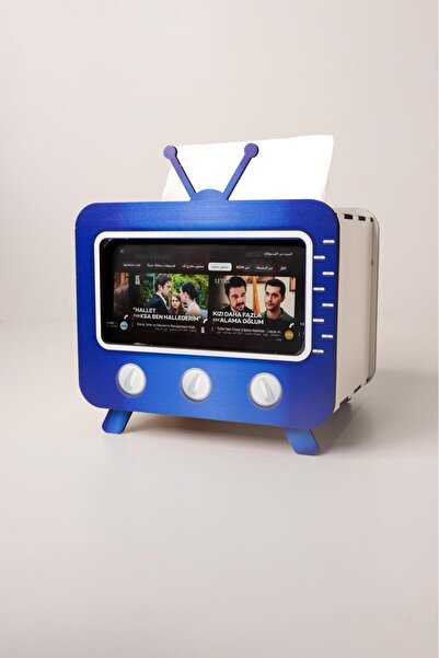 LAZORİAE Televizyon şeklinde ahşap peçete kutusu