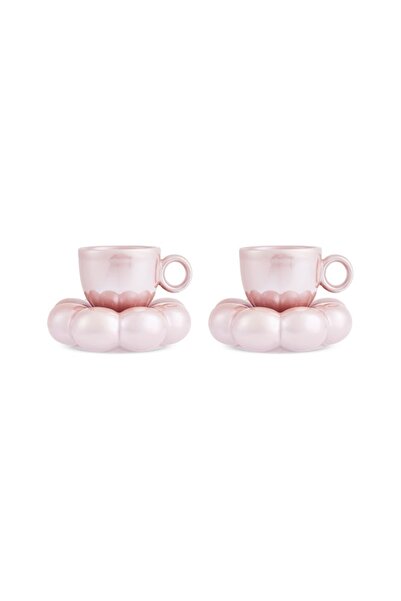 Karaca Bubble Pembe Lüsterli 2 Kişilik Kahve Fincanı 90 ml