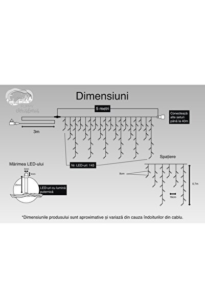Flippy Christmas Lights, 5 m, 143 LEDs, Multicolor Icicle, Flash, Remote Transformer, Interconnectab