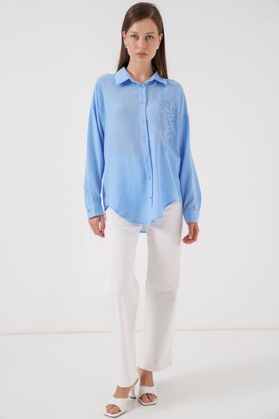 Hiccup Bdart Buttoned Embroidered Long Sleeve Shirt